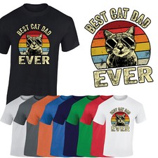 T-shirt uomo Best Cat Dad Ever festa del papà 2023 vintage retrò divertente regalo maglietta