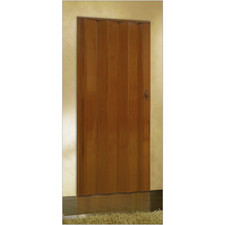 Porta a soffietto in PVC 215x84 cm Noce Venato C/serratura in plastica