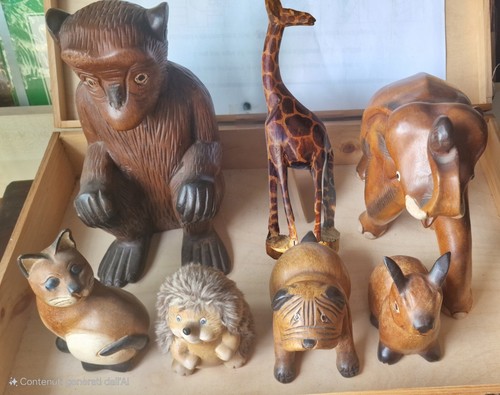 Animali legno porcellana - 7,