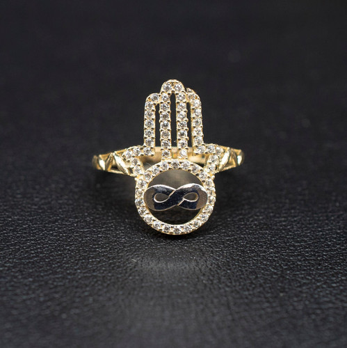 Anello mano infinity hamsa - anello,