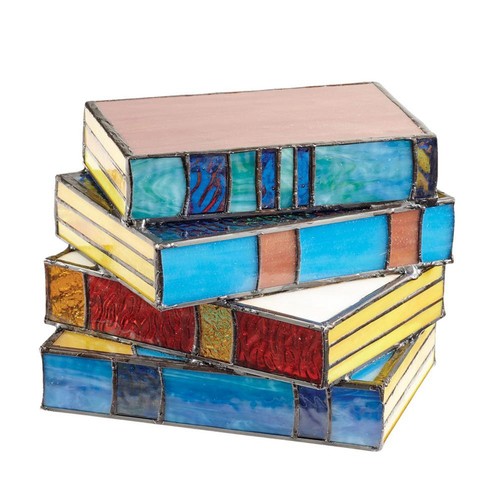 Stacked books lamp home decor - stacked,