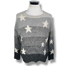 Maglione 360 Cashmere Donna Medio Panna Grigio Stampa Stella Pullover 100% Cashmere