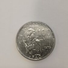 RARA MONETA 100 LIRE 1979 - FAO - MUCCA VITELLINO / TESTA DI DONNA CON TRECCE
