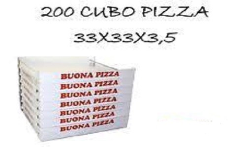 Scatola cubo pizza - pizza, 33x33x