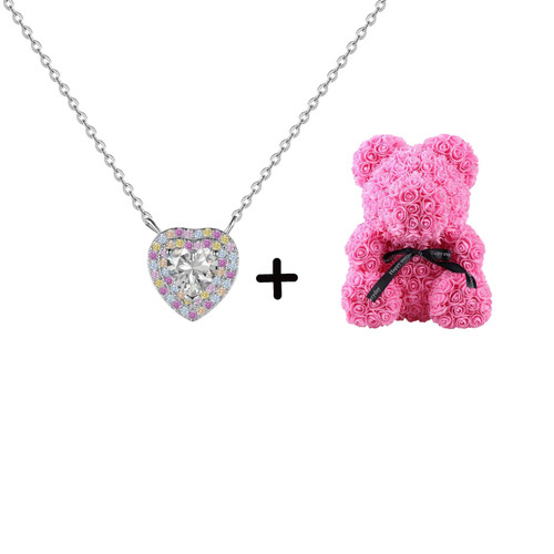 Collana con cuore orsetto - con,