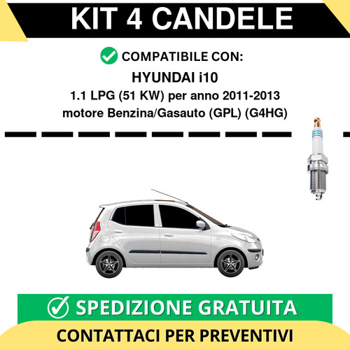 Kit candele per hyundai i10 - 4,