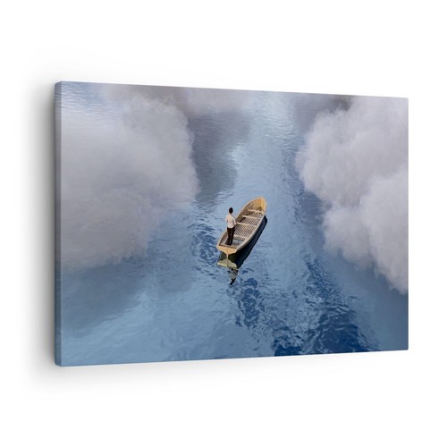 Quadro tela 70x50cm barca - quadro,
