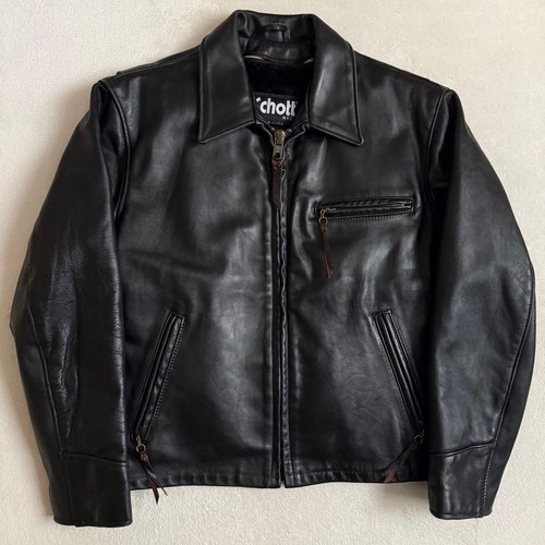 Schott at101 giacca pelle nera - schott,