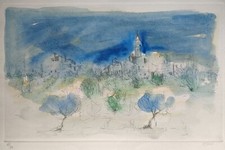 Acquaforte acquerellata a mano di Nunzio Bibbò - 1977