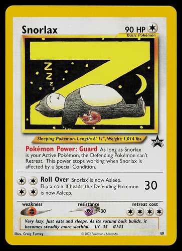 Carta pokemon promo snorlax - carta,