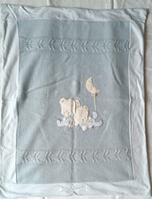 Copertina neonati per culla-carrozzina  cotone /lana con orsetti cm 65x85