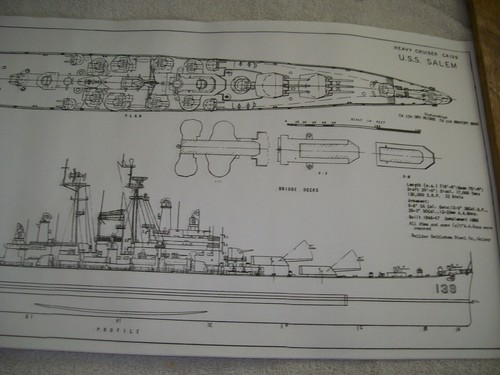 Piani barca modello - uss, salem