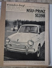 1960 NSU Prinz 2 porte auto famiglia stampa d'epoca pubblicità Germania Ovest picnic (JA1081