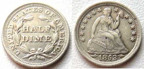 Usa half dime 1853 - half,