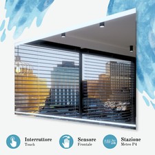 Seoul ILLUMINATO LED specchio del bagno | Stazione Meteo Interruttore Opzionale