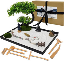 Zen Garden,Kit Da Giardino Giapponese Zen per Scrivania,Giapponese Mini Rock Gar