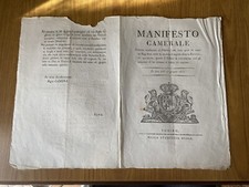 ANTICO MANIFESTO CAMERALE MONETE STRANIERE TORINO STAMPERIA REALE 1815