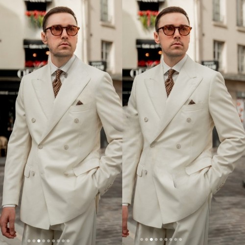 Elegante tuta uomo panna - , pizzo