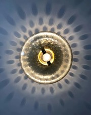 Plafoniera da incasso in vetro di Murano metà secolo - ottone italiano, stile anni '50.