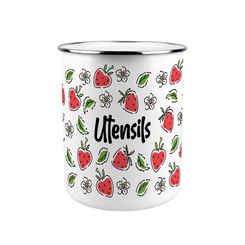 Pentola utensili fiori fragola - fiori,