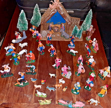 Lotto 50  Statuine -Pastori- Presepe completo-vintage anni 60-70 