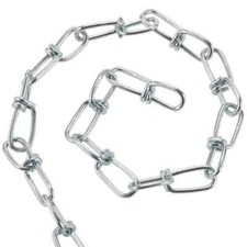 Catena Leone Doppio Anello #3 x 100ft Zincata 90lbs WLL Made in USA - Nuova Eccedenza