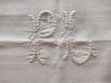 Lenzuolo matrimoniale e federe vintage ricamate in puro cotone