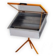 Sceratrice solare 70x70cm girevole zincata con doppio vetro e asta ferma vetro