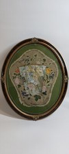 VECCHIO QUADRO OVALE CON DUE TIPI DI VENTAGLIO