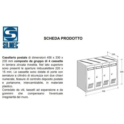 Casellario postale silmec - postale, in