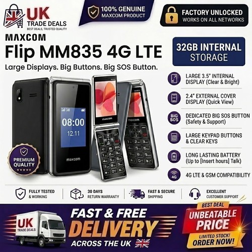 Maxcom flip phone mm835 lte - phone,