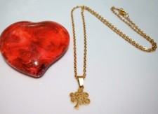 1pz collana albero della vita in acciaio inox colore oro 50cm bijoux