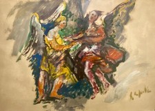 Emanuele CAPPELLO (Ragusa 1936) Angeli, 50x70, Con Cornice 67x85
