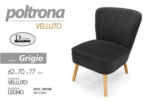 Poltrona sedia velluto - poltrona,