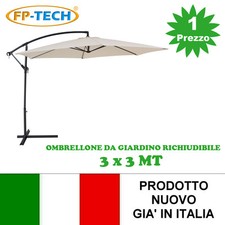 OMBRELLONE DA GIARDINO DECENTRATO 3X3 ORIENTABILE PARASOLE BEIGE ESTERNO BAR