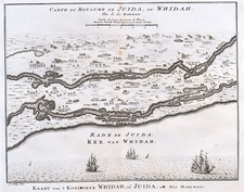 OUIDAH BENIN "Kaart van't Koningryk Whidah of Juida" 1760 J. van der Schley