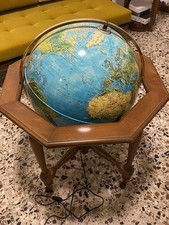 Mobile Mappamondo Anni 70 Con Base In Legno  70 Cm