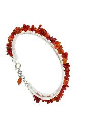 BRACCIALE IN CORALLO ROSSO E ARGENTO  MOD2