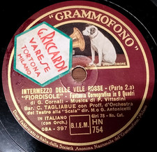 78 giri-10"C. TAGLIABUE "INTERMEZZO DELLE VELE ROSSE "DISCO GRAMMOFONO HN 754