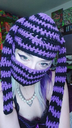 Crochet balaclava black and - balaclava,