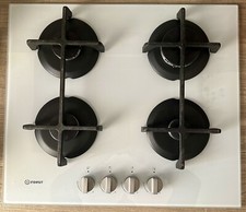 Piano cottura gas 4 fuochi Come Nuovo, Bianco Vetroceramica, Facile Da Pulire