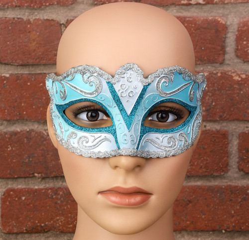 Maschera veneziana blu argento