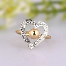 Anello design cuore aperto argento sterling 925 placcato oro regalo amore per lei