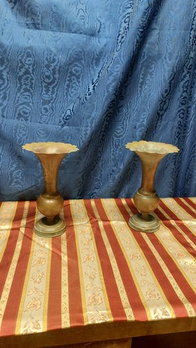 Coppia antichi vasetti rame - coppia,