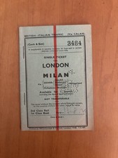 BIGLIETTO TRENO  LONDON-MILAN