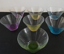6 coppette ciotole in vetro dessert dolce macedonia fondo colorato GLASS VERRE 