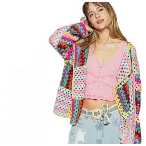 Maglione cardigan patchwork