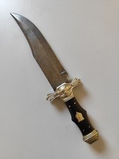 Vecchio Coltello Bowie Messicano In Acciaio Damasco Anni 80
