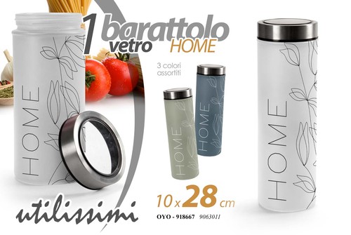 Barattolo cucina vetro fiori
