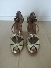 Maliparmi, mai usate, numero 38, tacco tondo molto comodo 9cm. Oro e bronzo 